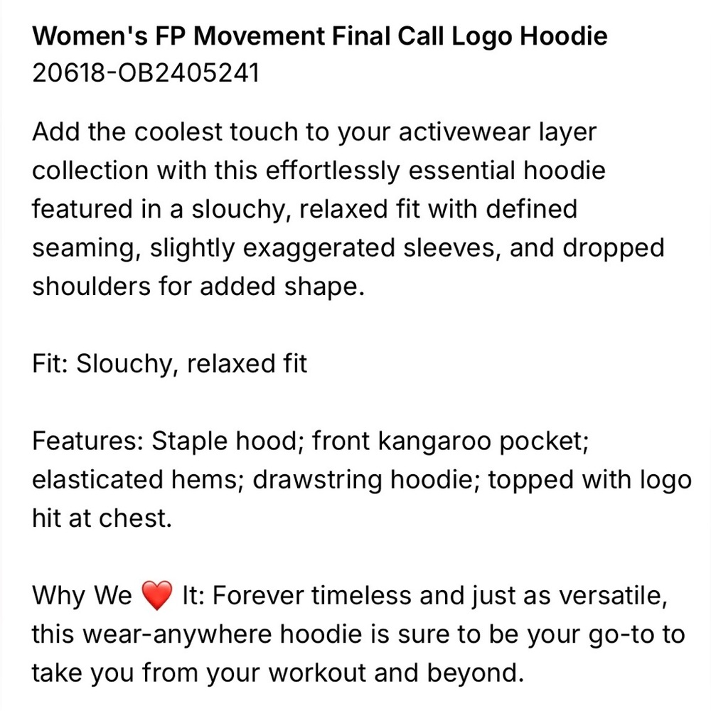 ▪️NWT Free People FP Movement Final Call Hoodie-L - Picture 5 of 9